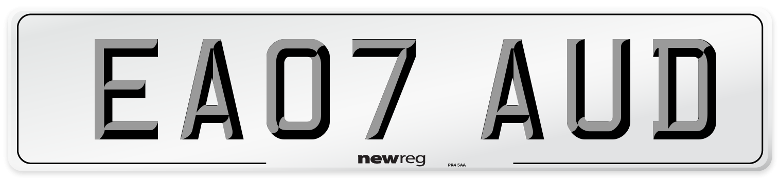 EA07 AUD Number Plate from New Reg
